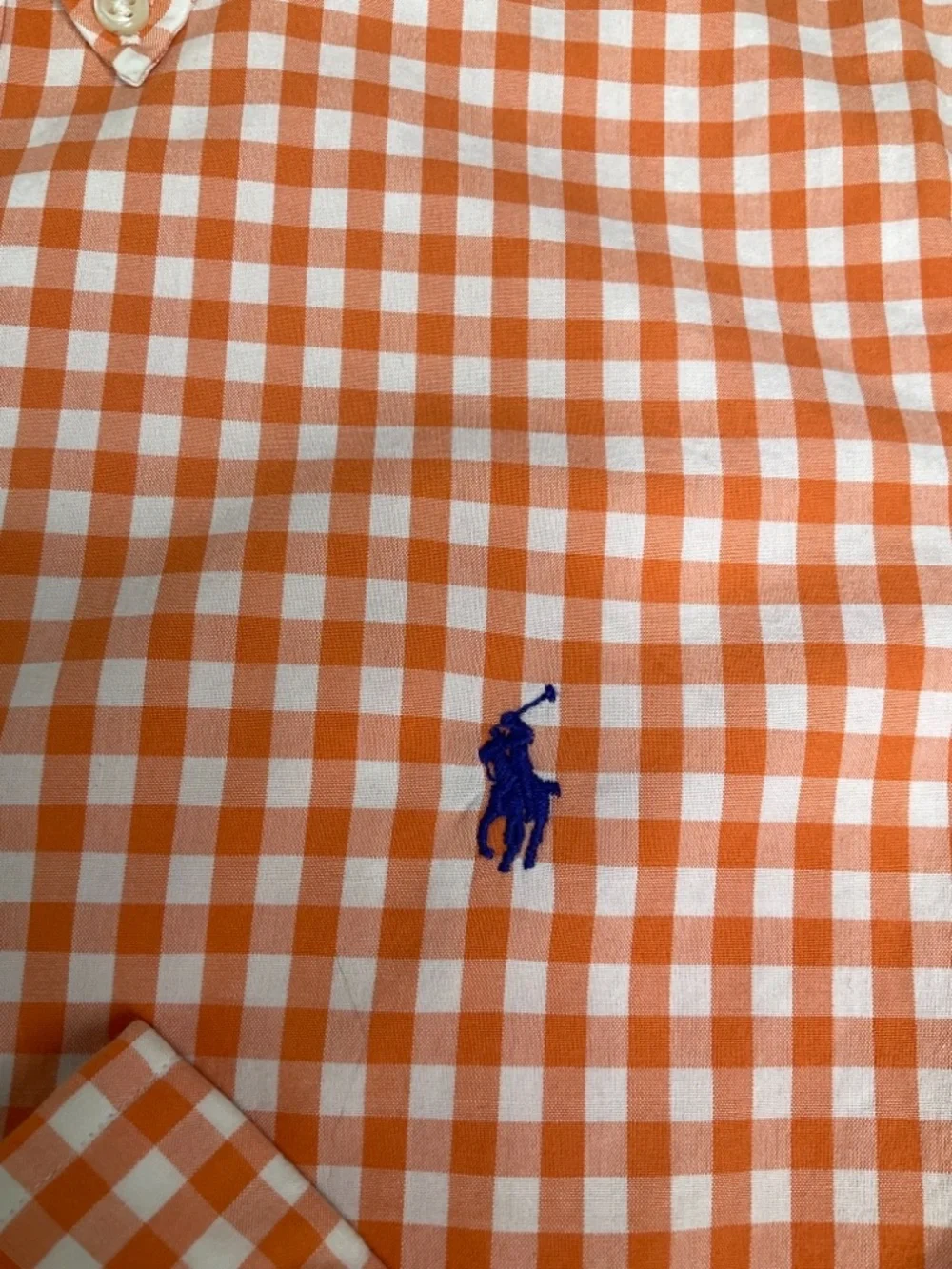 Polo Ralph Lauren Men’s orange gingham button down shirt long sleeve Men’s S